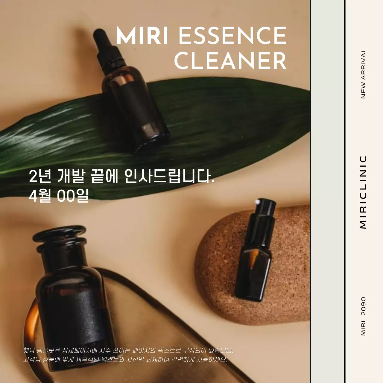 갈색과 초록의 심플한 신제품 홍보