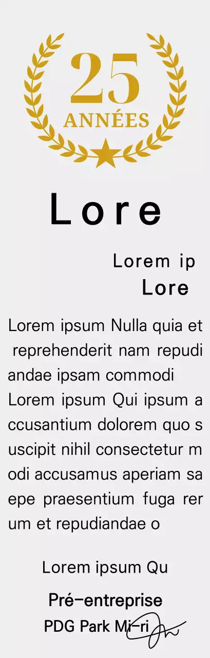 Plaque de longévité avec lauriers et étoiles en or