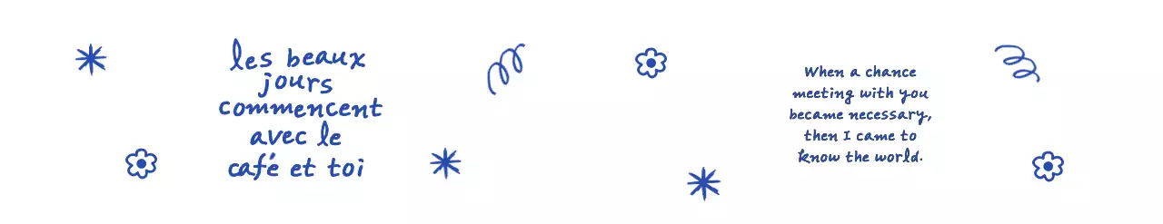 필기체 텍스트와 손그림이 있는 빈티지한 느낌의 굿즈