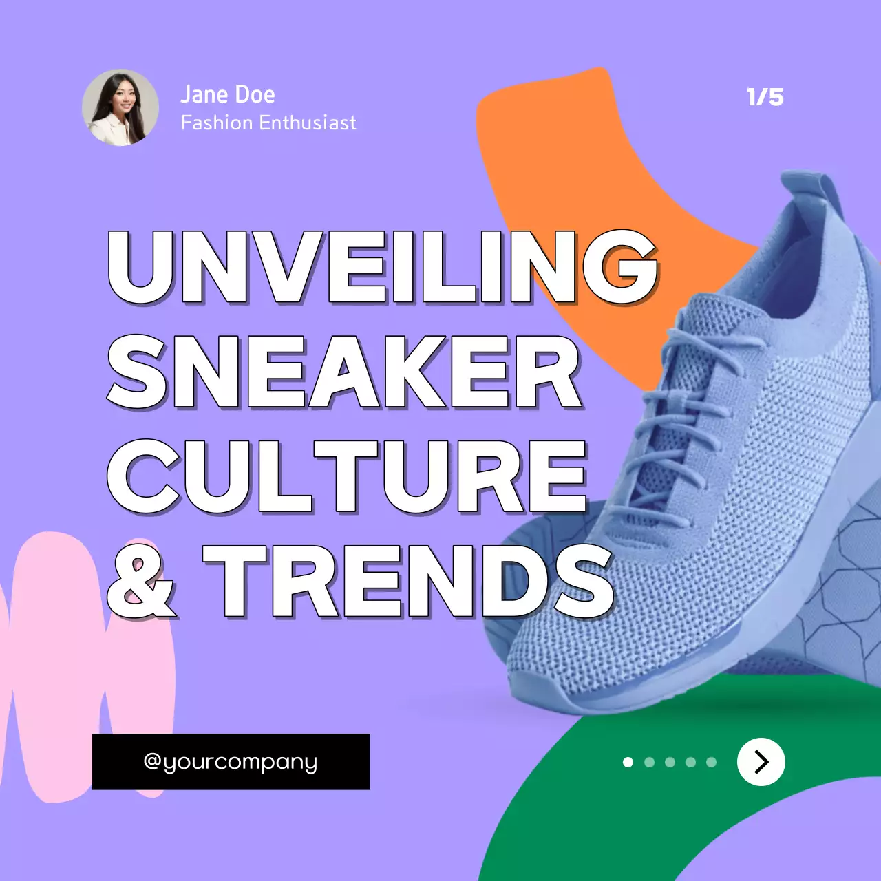 Purple Modern Sneaker Guide Social Media Post