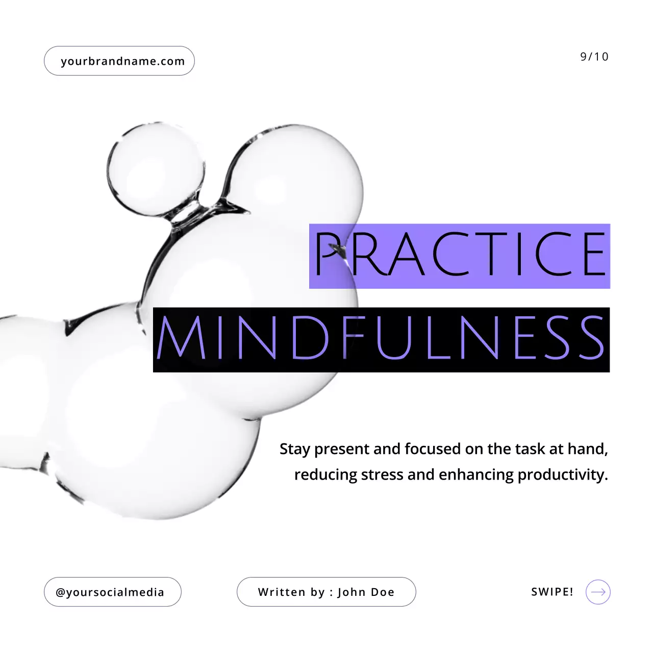 White Modern Productivity Guide Social Media Post