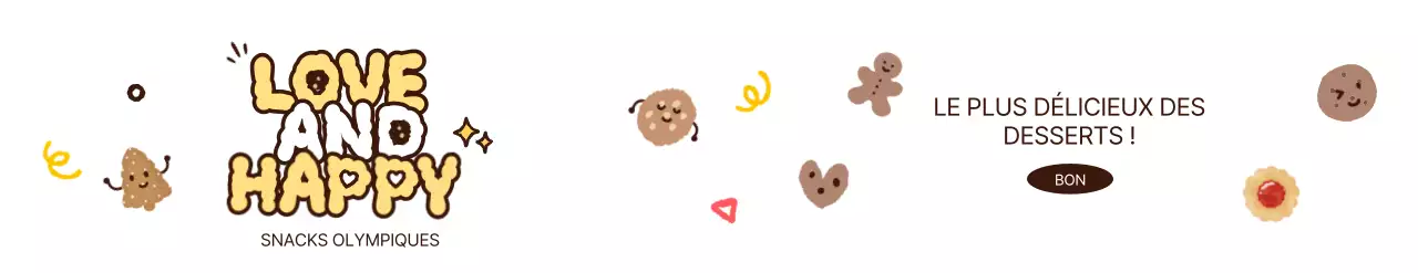 Marchandises pour événements avec des biscuits et un texte conceptuel mignon