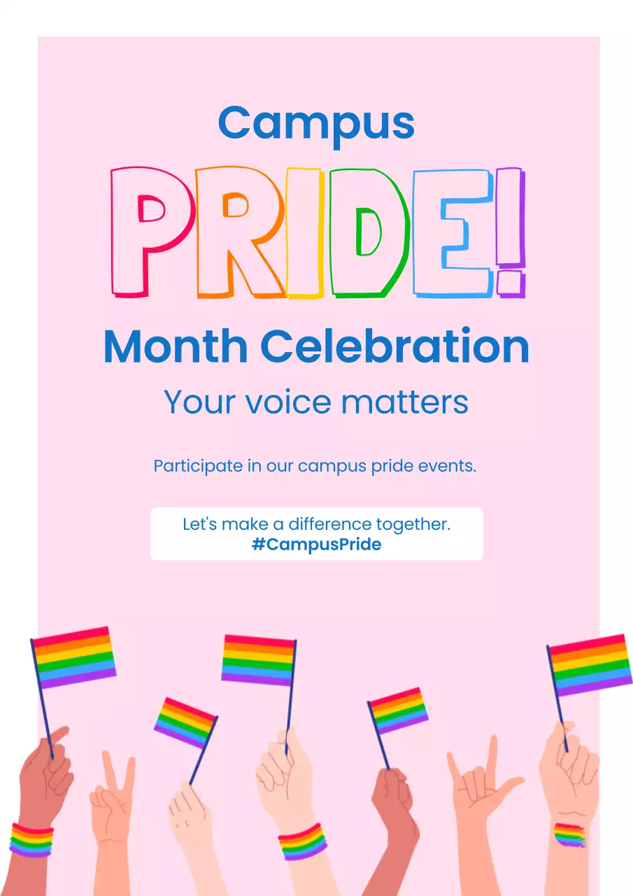 Pink Trendy Pride Announcement Poster