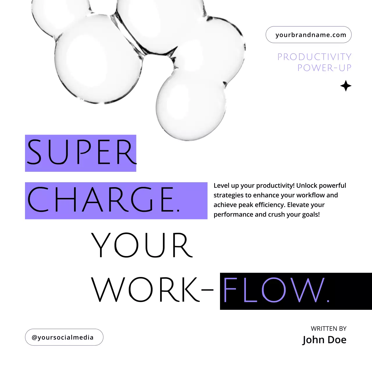 White Modern Productivity Guide Social Media Post