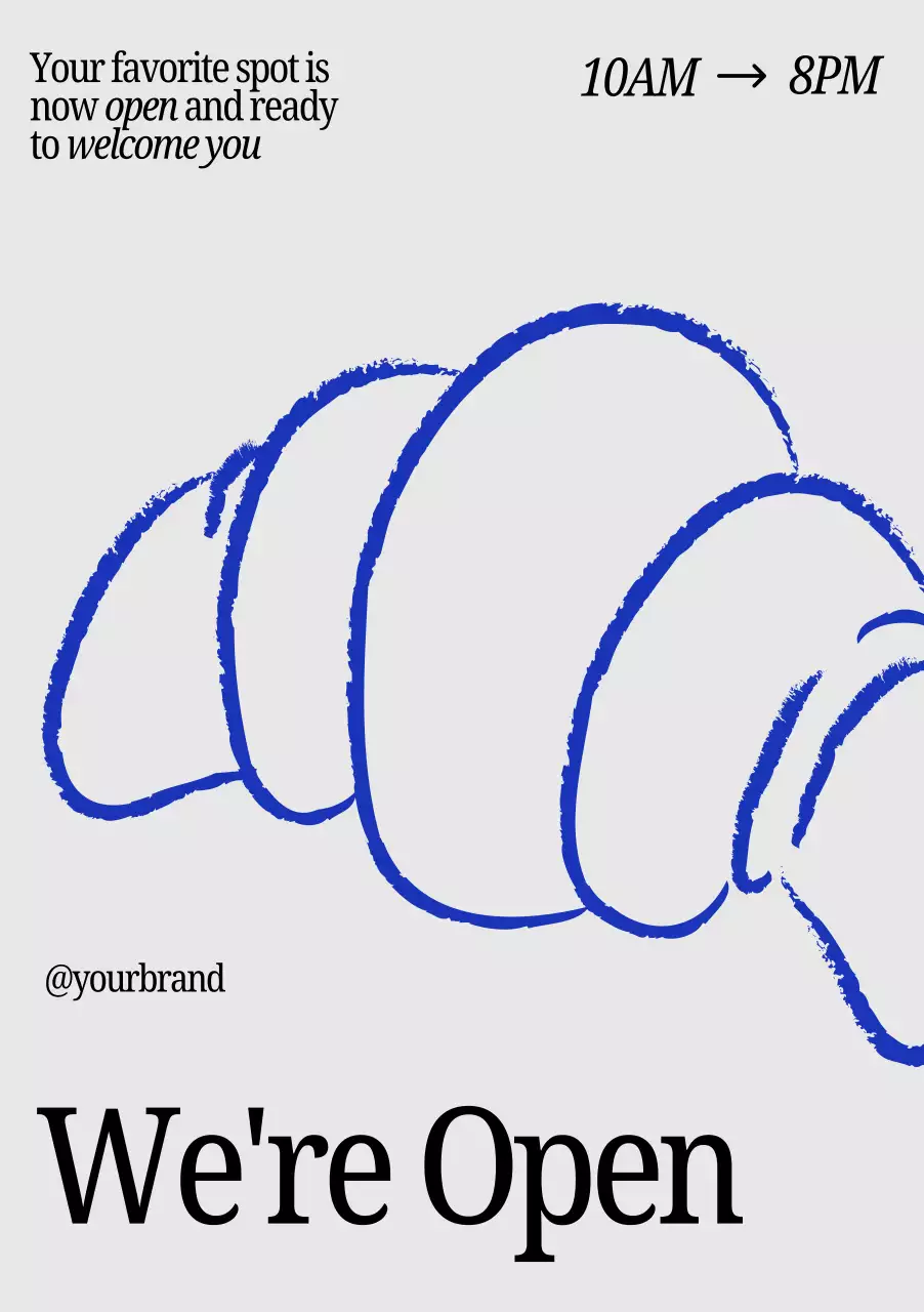 오픈 화이트 블루 심플