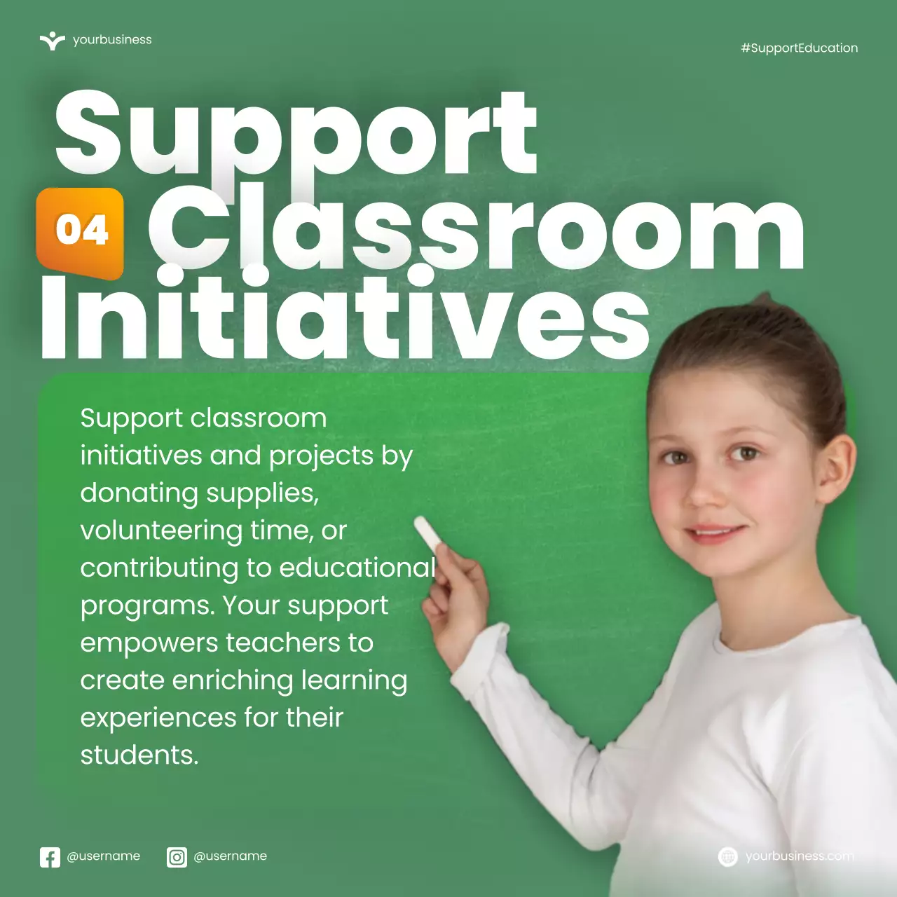 Green Modern Education Promotion Social Media Post