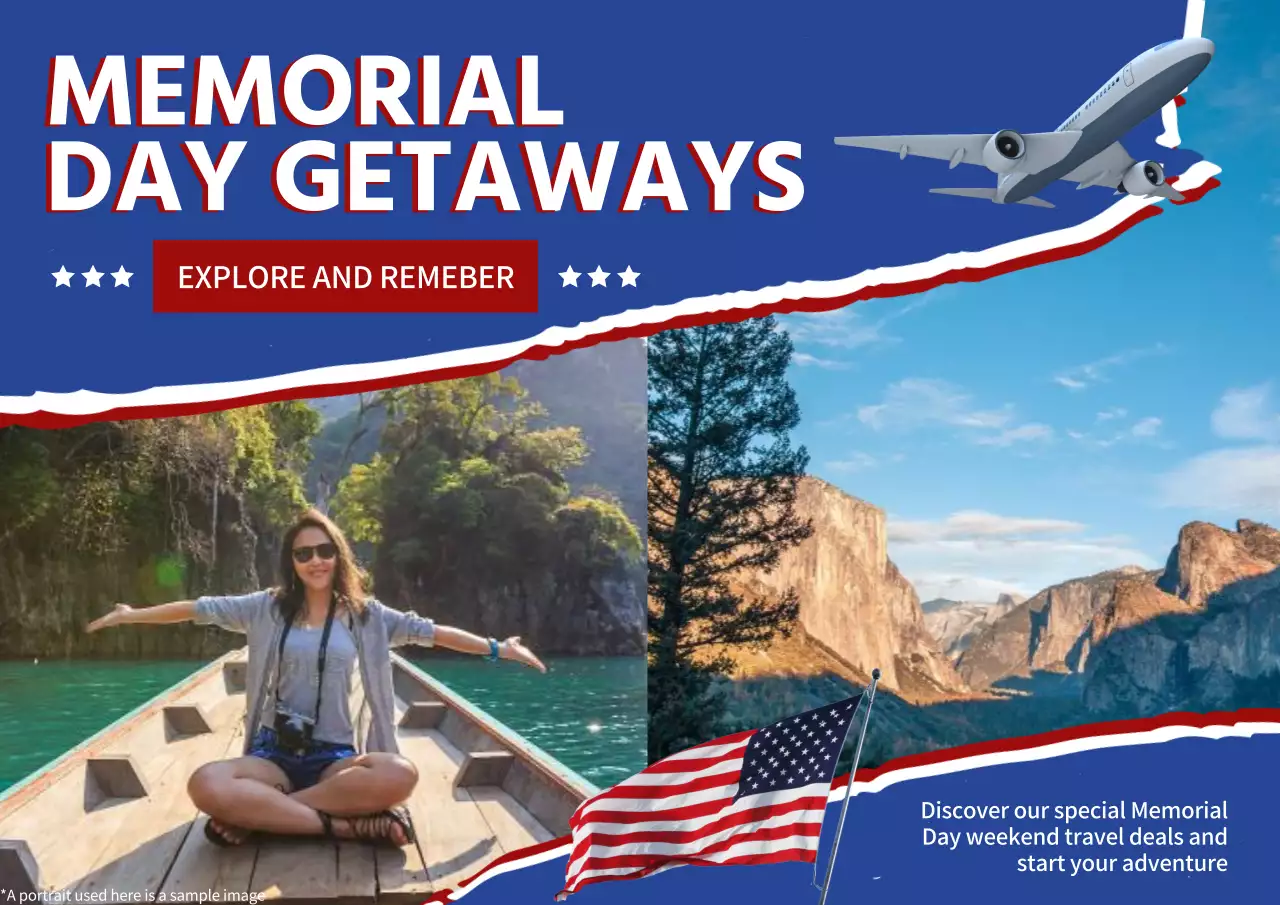 Blue Modern Travel Promotion Poster