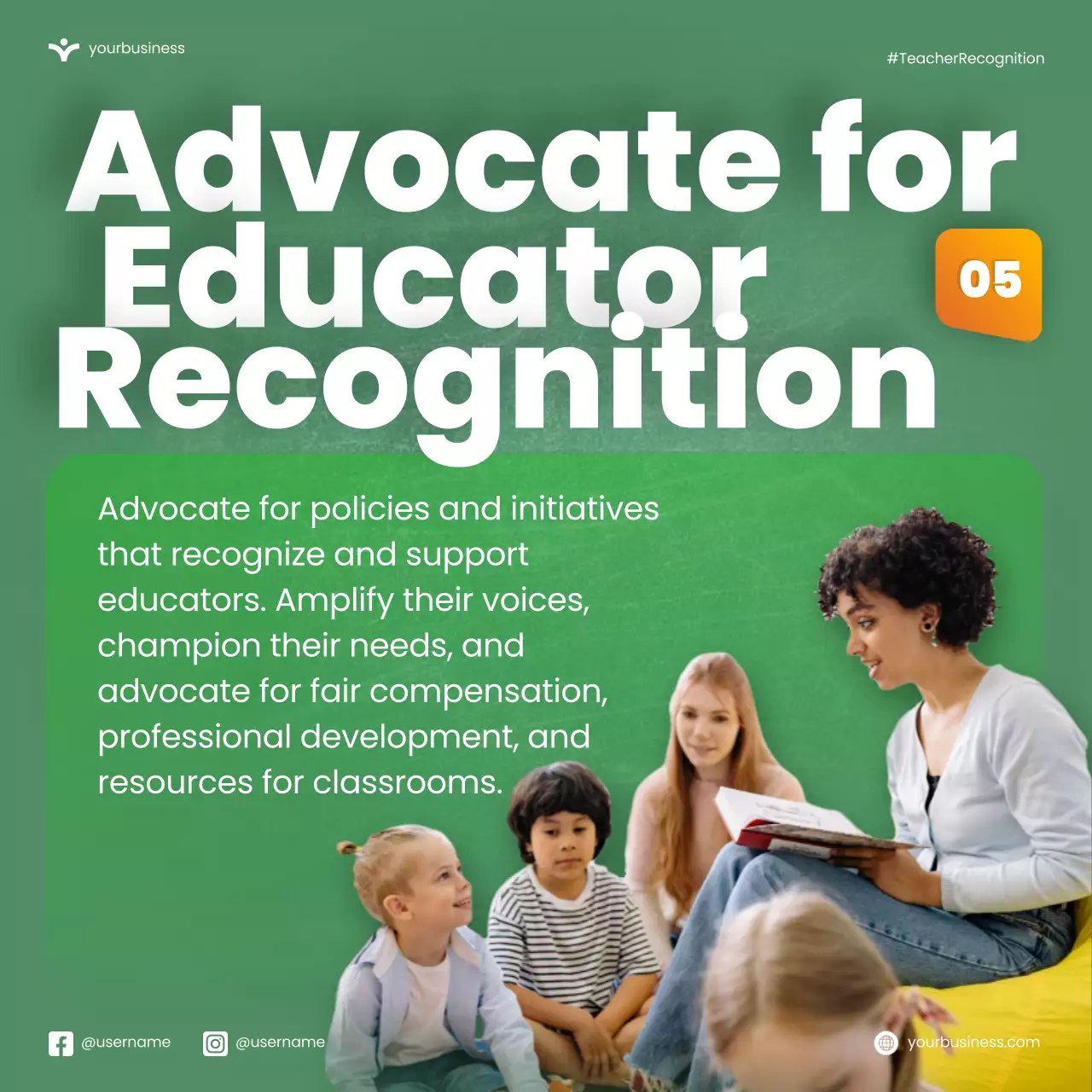 Green Modern Education Promotion Social Media Post