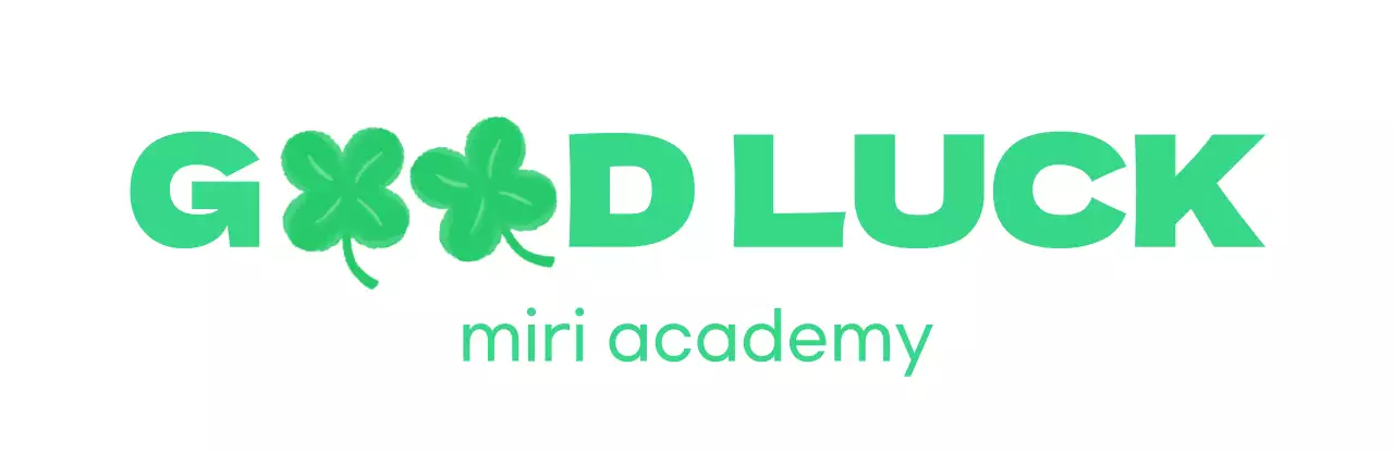 초록색 손그림 네잎클로버와 고딕체가 있는 심플한 학원 디자인