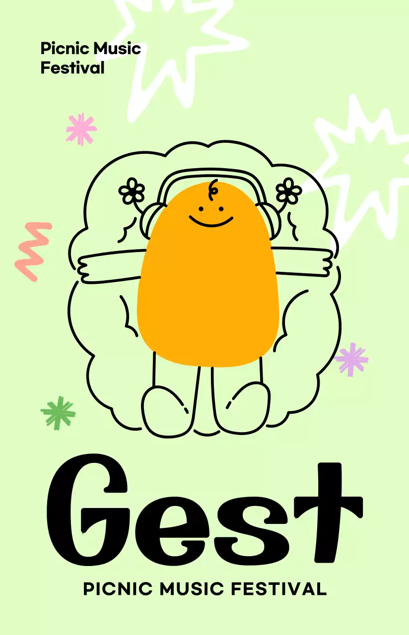 다양한 색깔의 페스티벌 축제 일러스트 컨셉 스태프