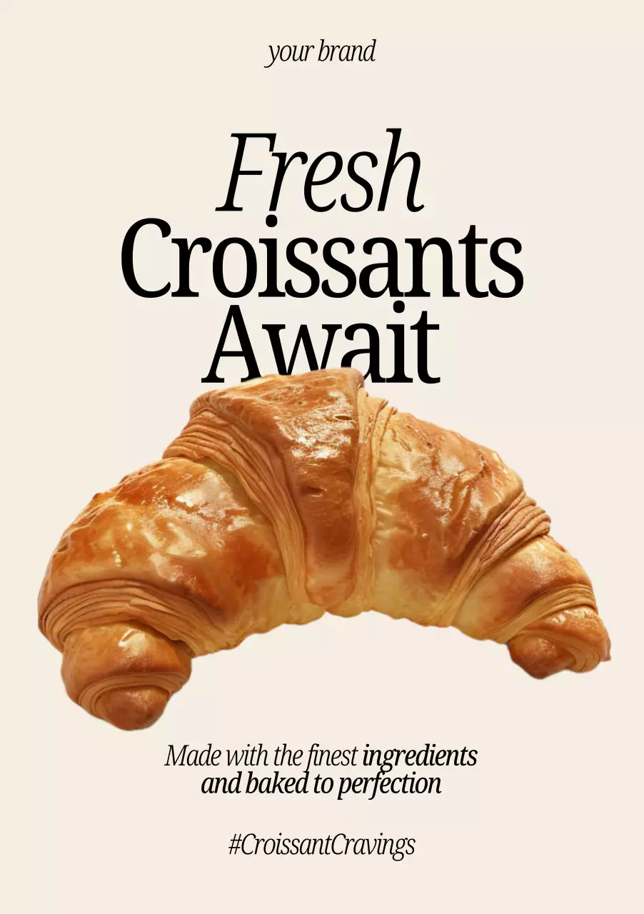 신선한 크루아상 프로모션 화이트 심플