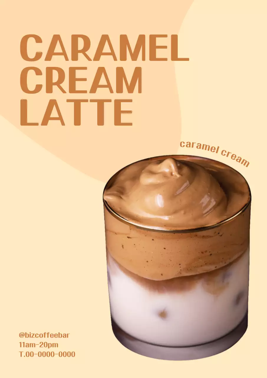 ベージュ シンプル カフェ 看板 ポスター