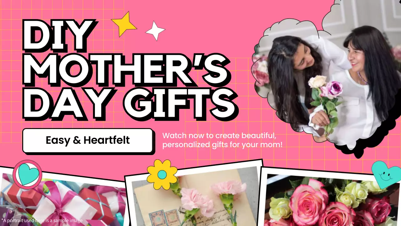 Pink Trendy Mother's Day Promotion YouTube Thumbnail