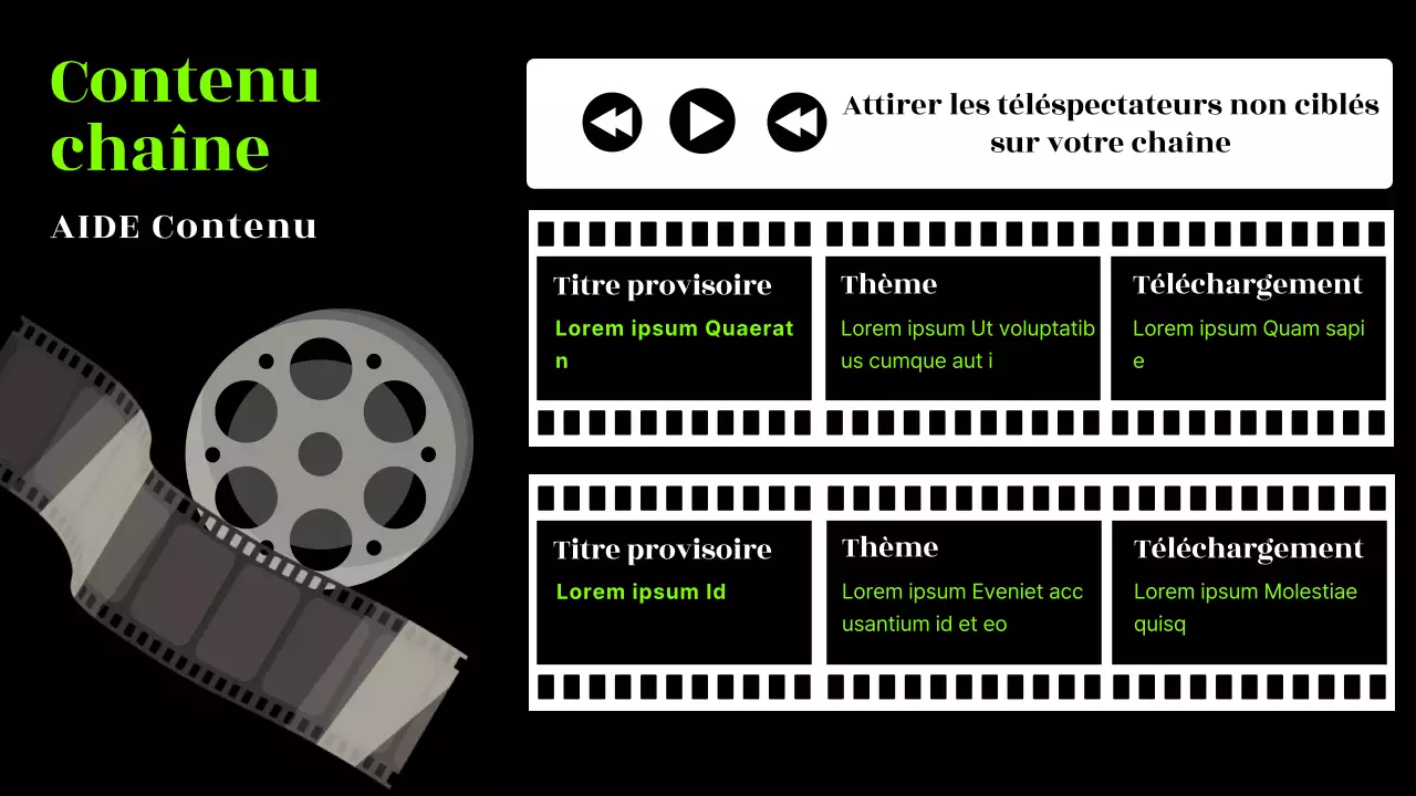 Black & Neon trendy Channel Content Plan proposal