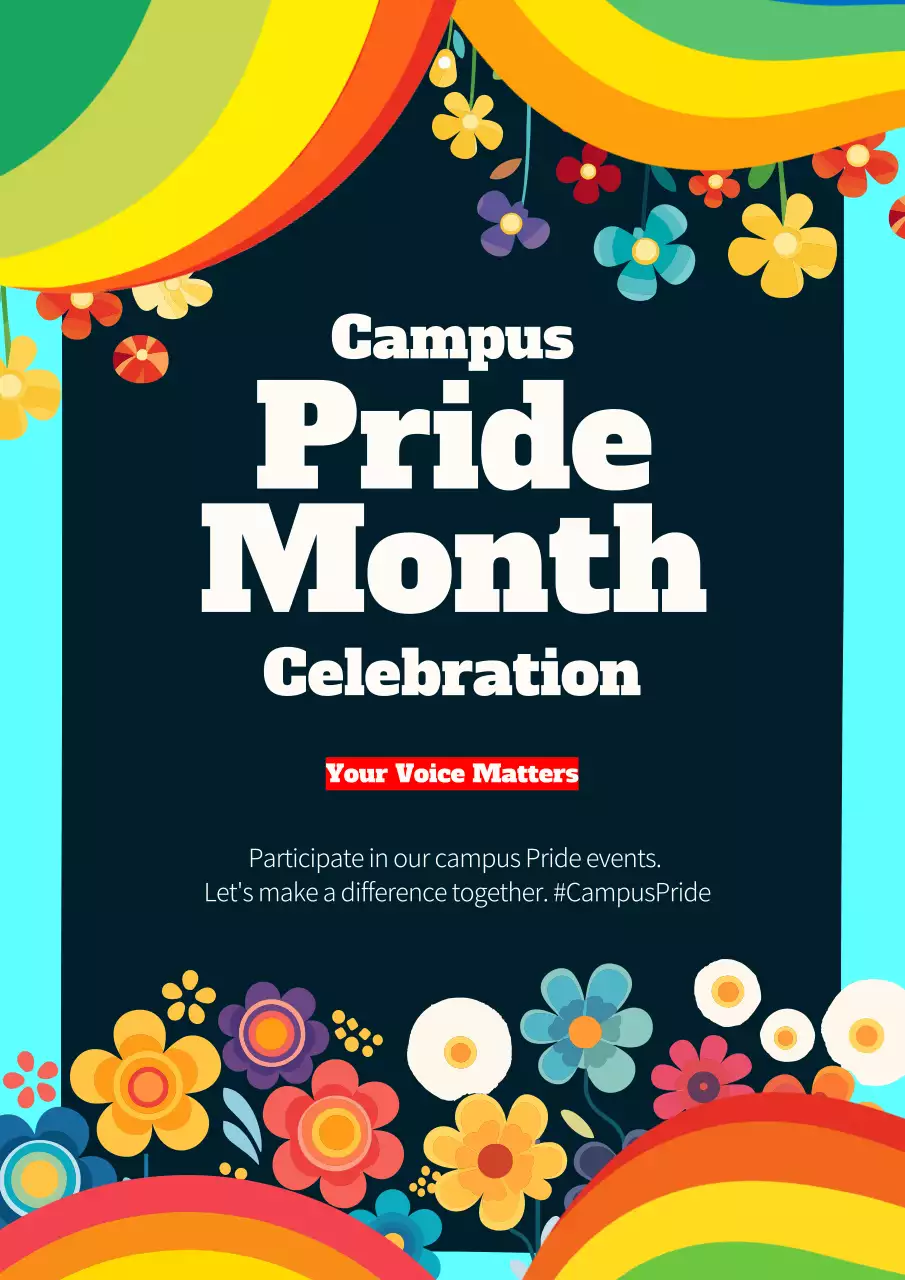 Rainbow Retro Pride Event Poster