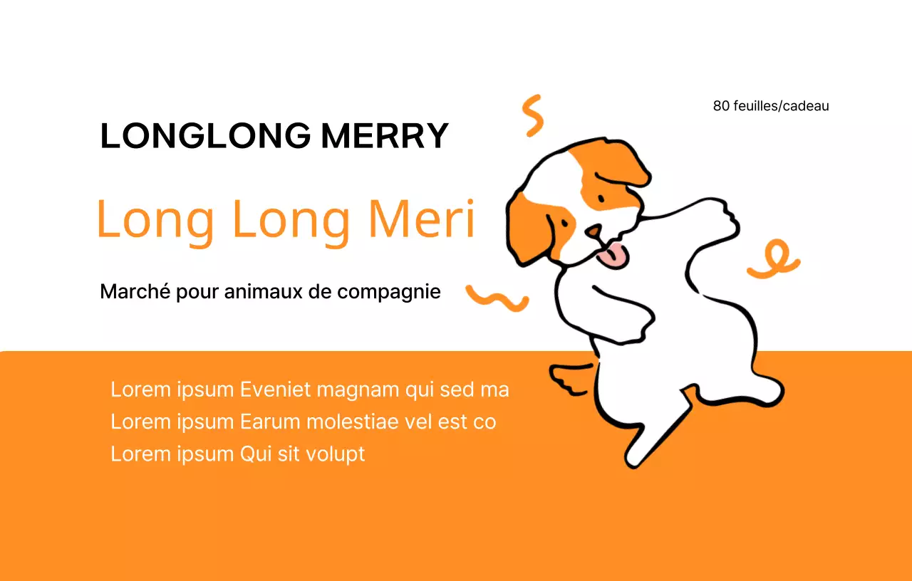 Conception promotionnelle avec illustrations de chiots et texte descriptif