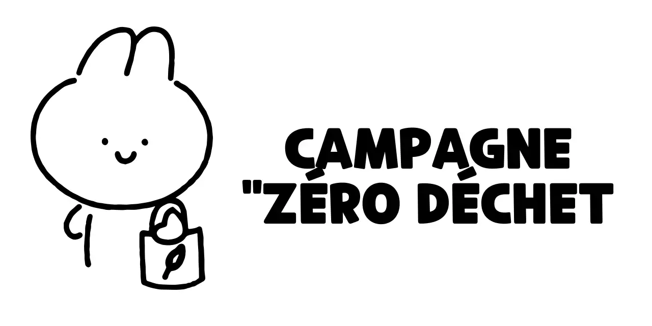 Une campagne zéro déchet avec une jolie illustration de lapin dessinée à la main