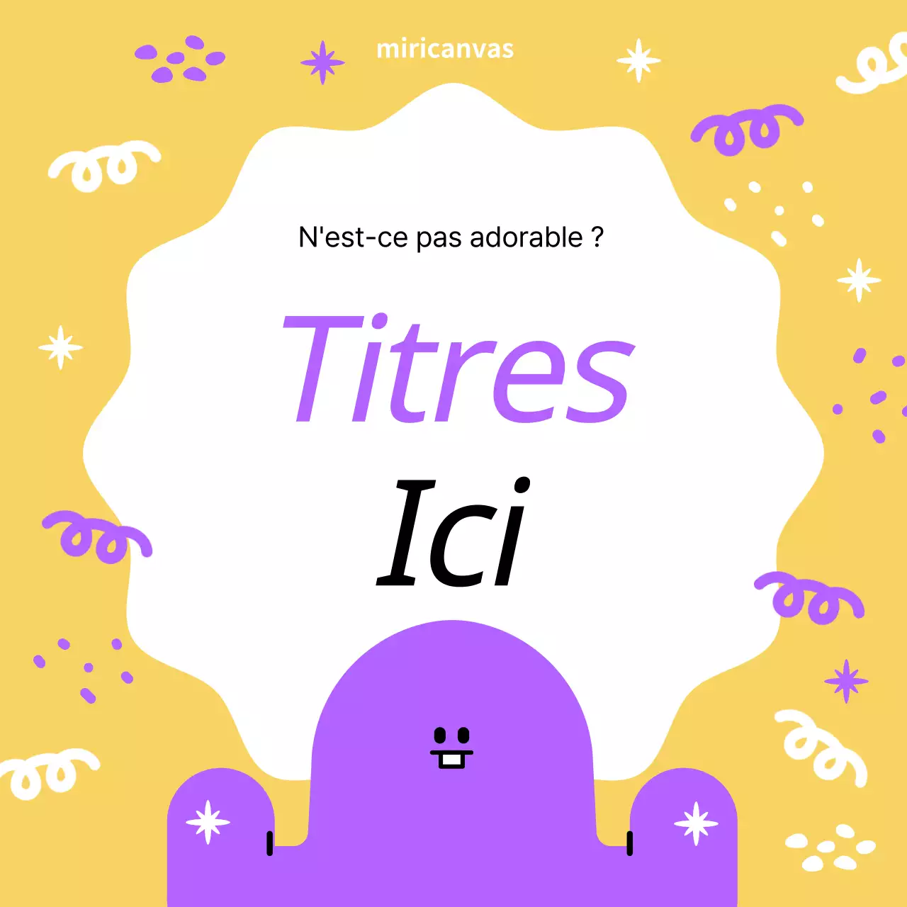Couverture de titre simple avec code couleur en jaune et violet
