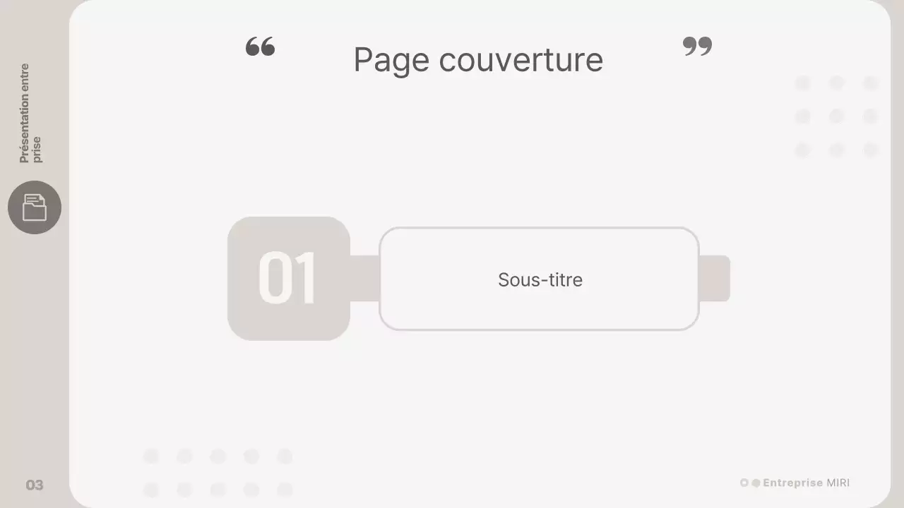 Une présentation d'entreprise simple, de couleur beige
