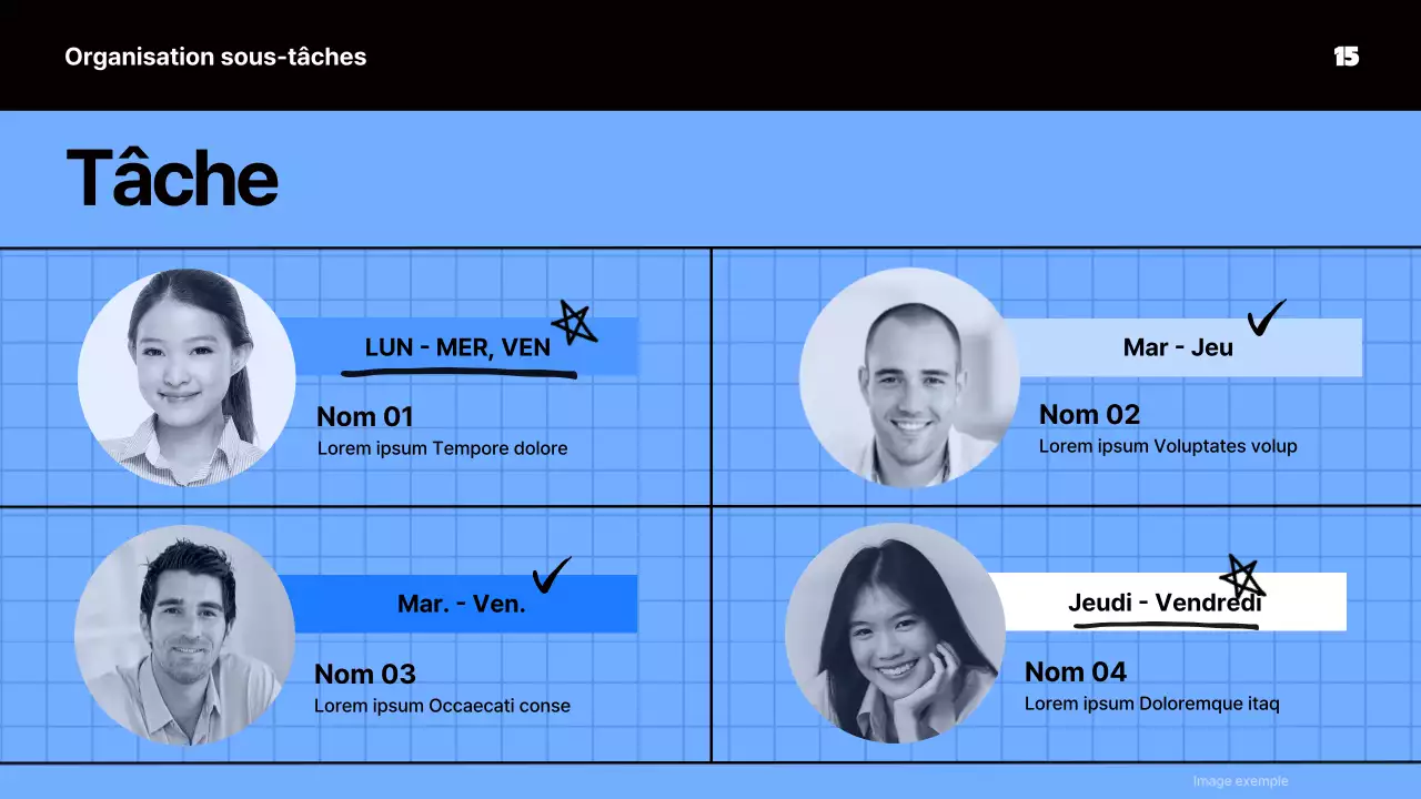 Matériel de réunion kitsch en bleu