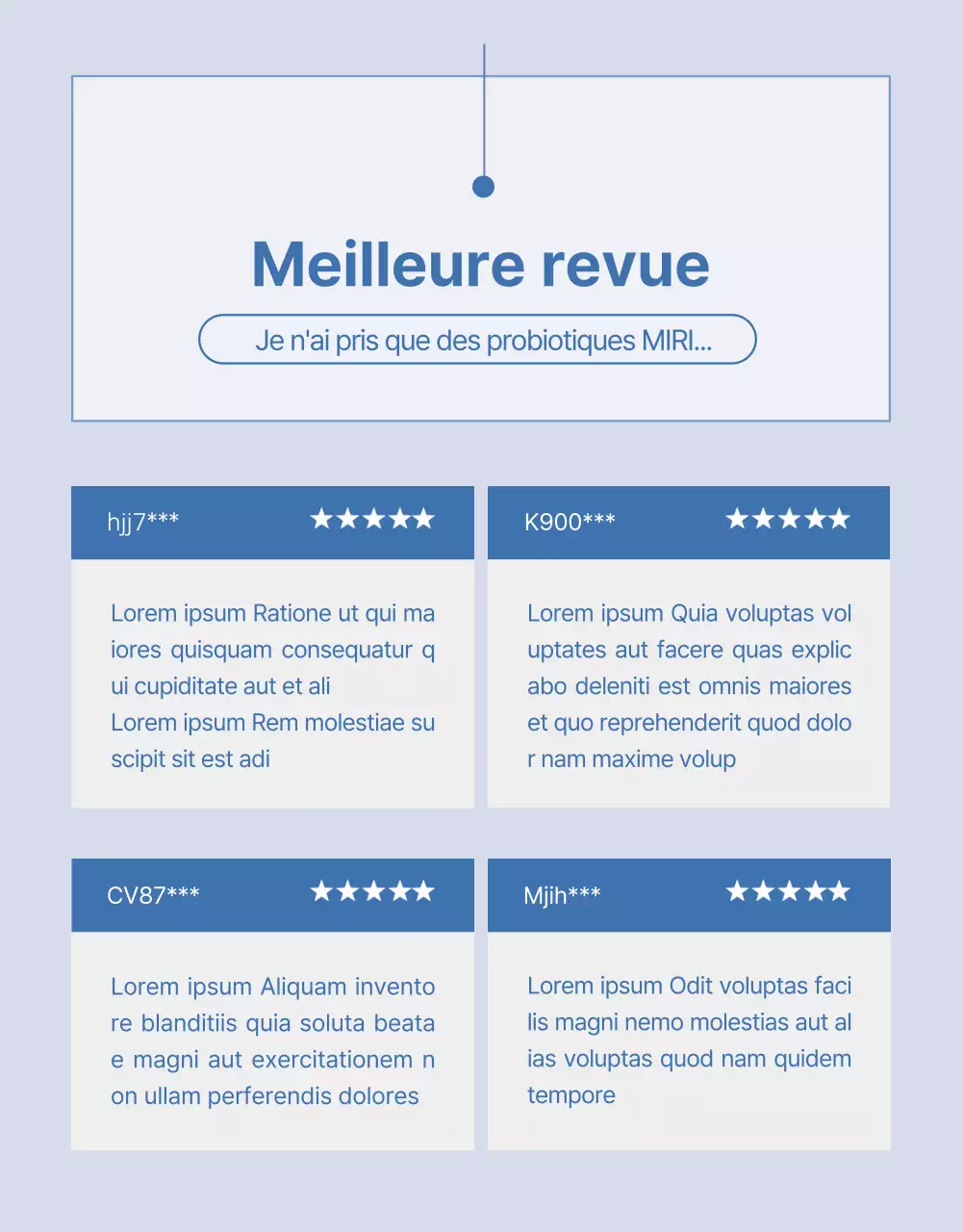 Briefing simple sur le lactobacillus en bleu marine et bleu clair