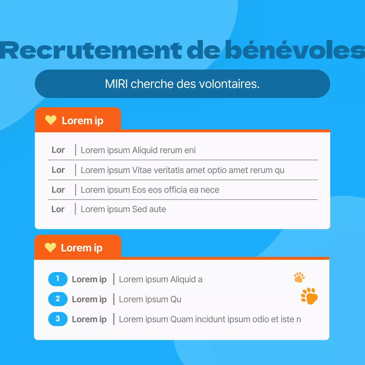 Faites la promotion de votre centre d'adoption d'animaux de compagnie dans un style orange et mignon