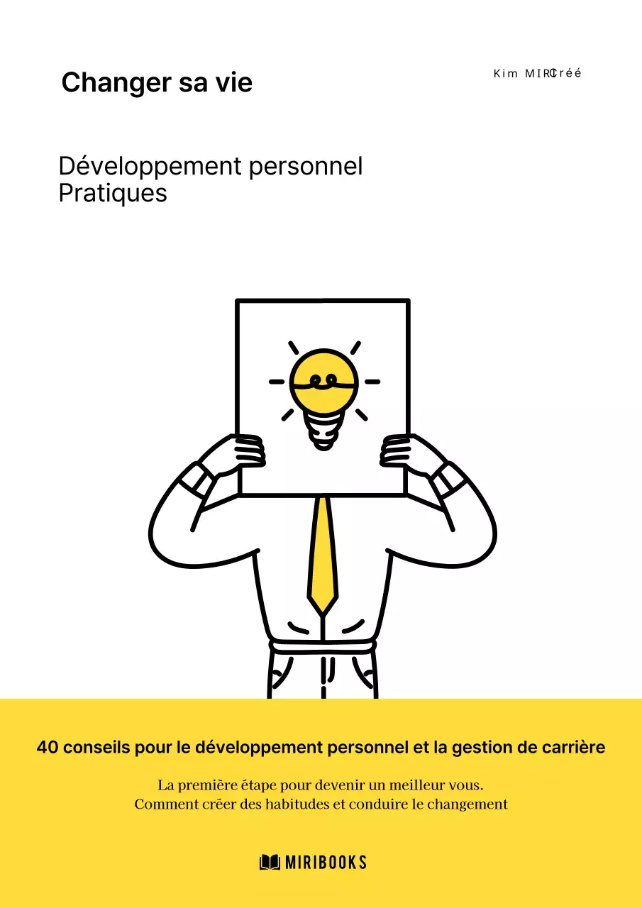 Couverture jaune simple d'un livre d'auto-assistance