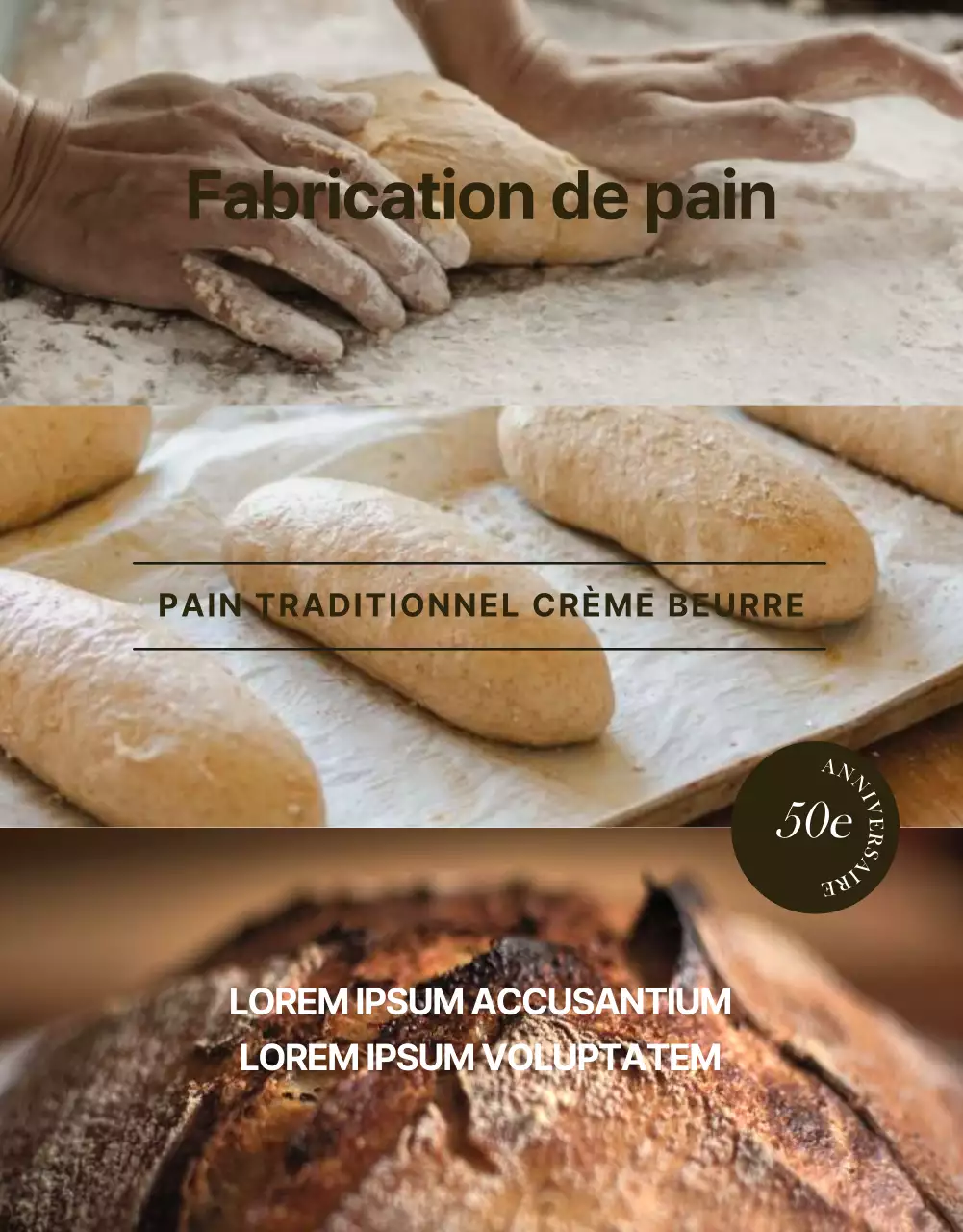 Promouvoir un événement de boulangerie moderne en noir et beige