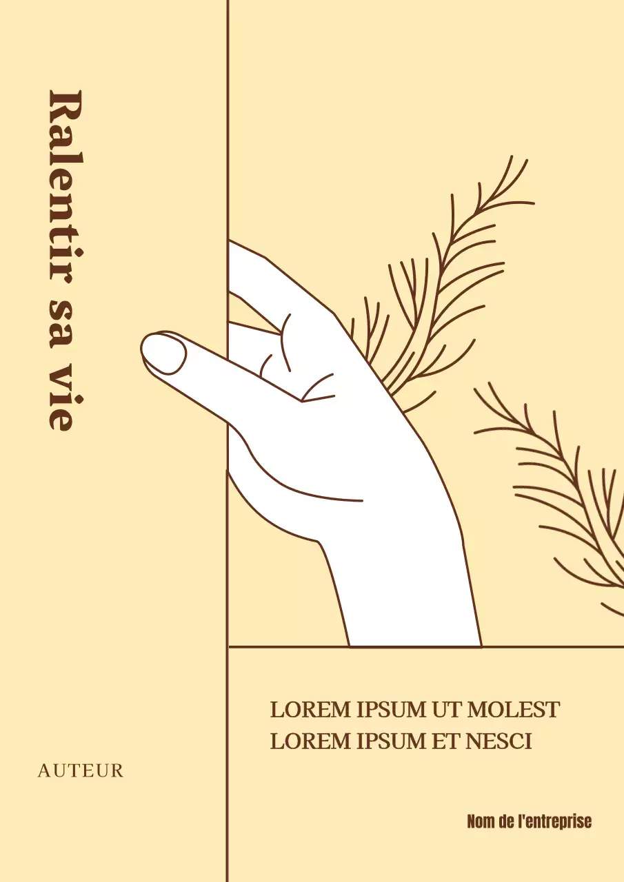 Couverture minimaliste d'un essai de leçon de vie en jaune et blanc