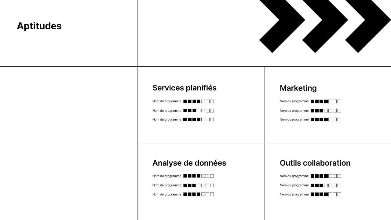 Un portfolio simple en noir et blanc