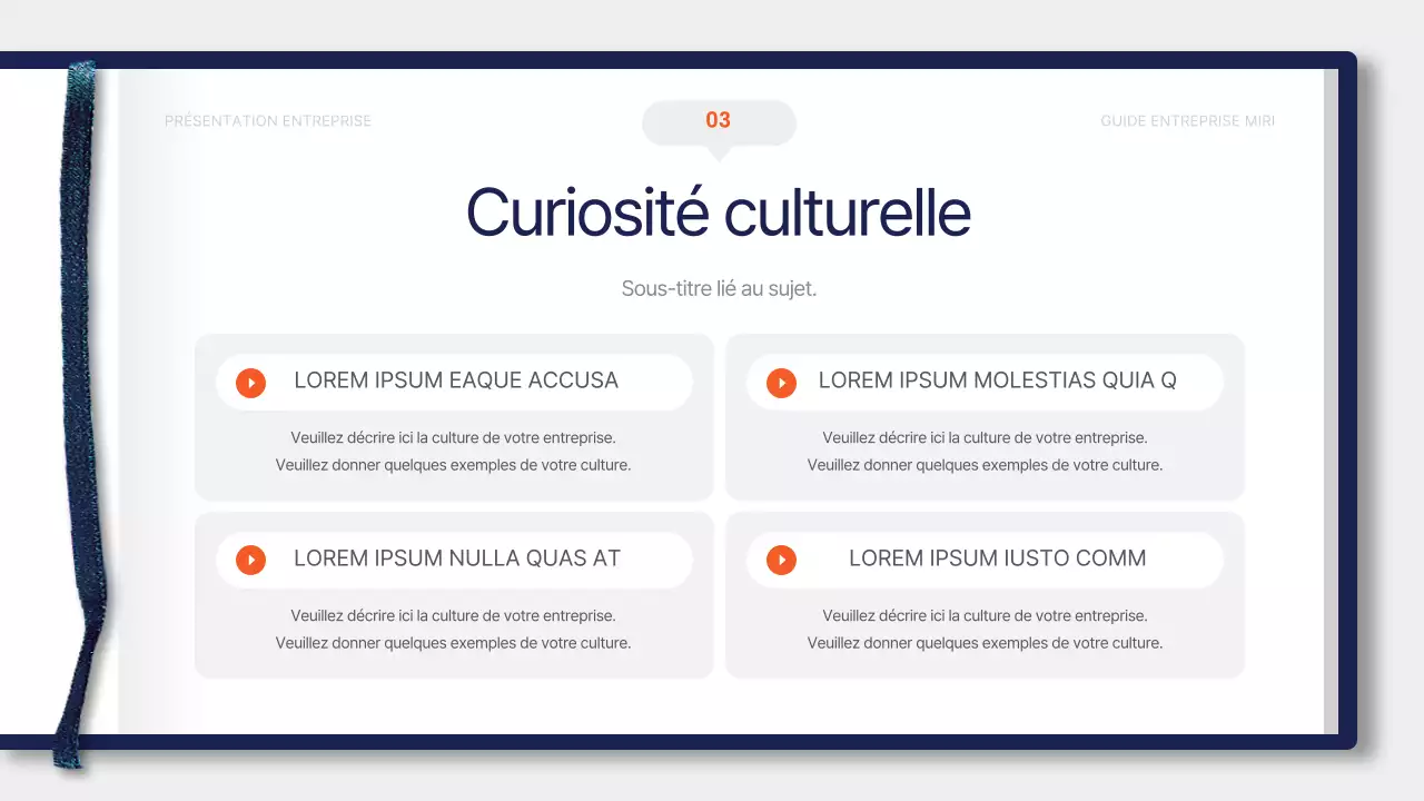 Matériel de formation simple, bleu et orange, pour le livret d'accueil des nouveaux embauchés