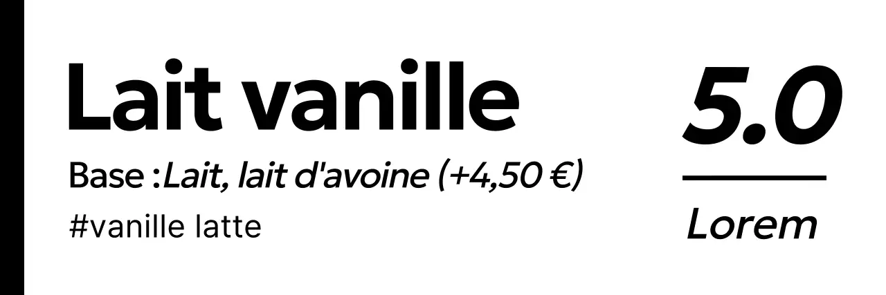 Boissons et café modernes en noir et blanc