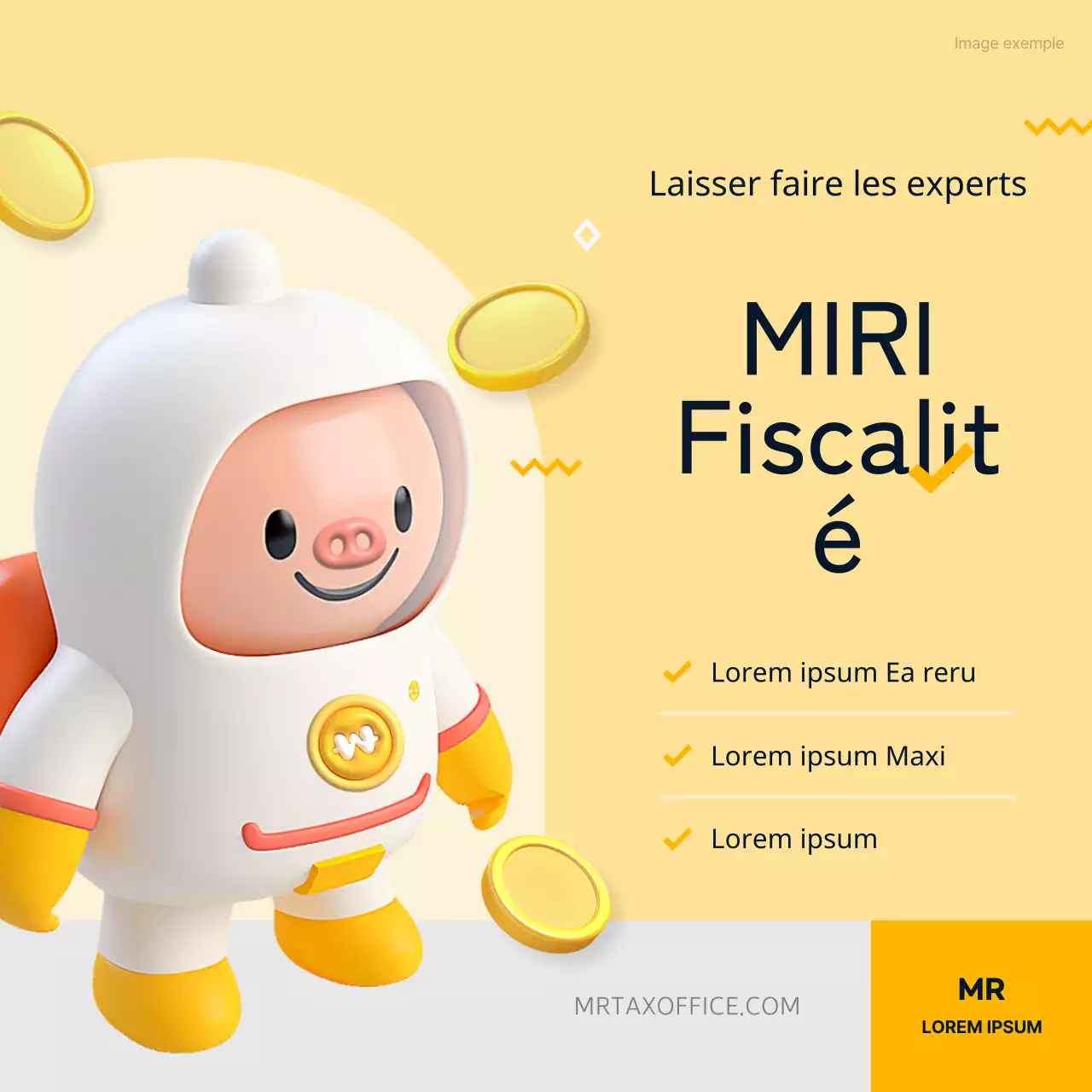 Promouvoir un cabinet fiscal et comptable moderne en jaune et noir