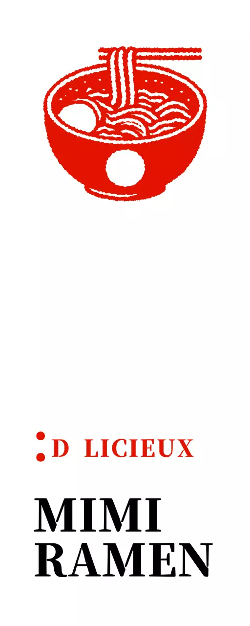 Enseigne de magasin de ramen avec un look de timbre vintage