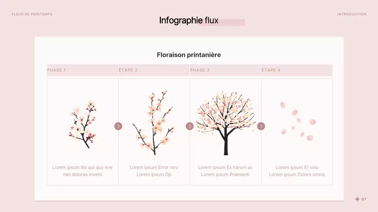 Jolies fleurs printanières en présentation rose et blanche