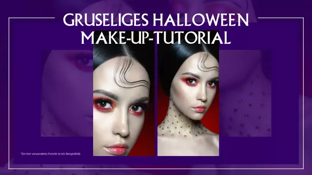 Lila moderne Halloween Makeup Tutorial Anzeige