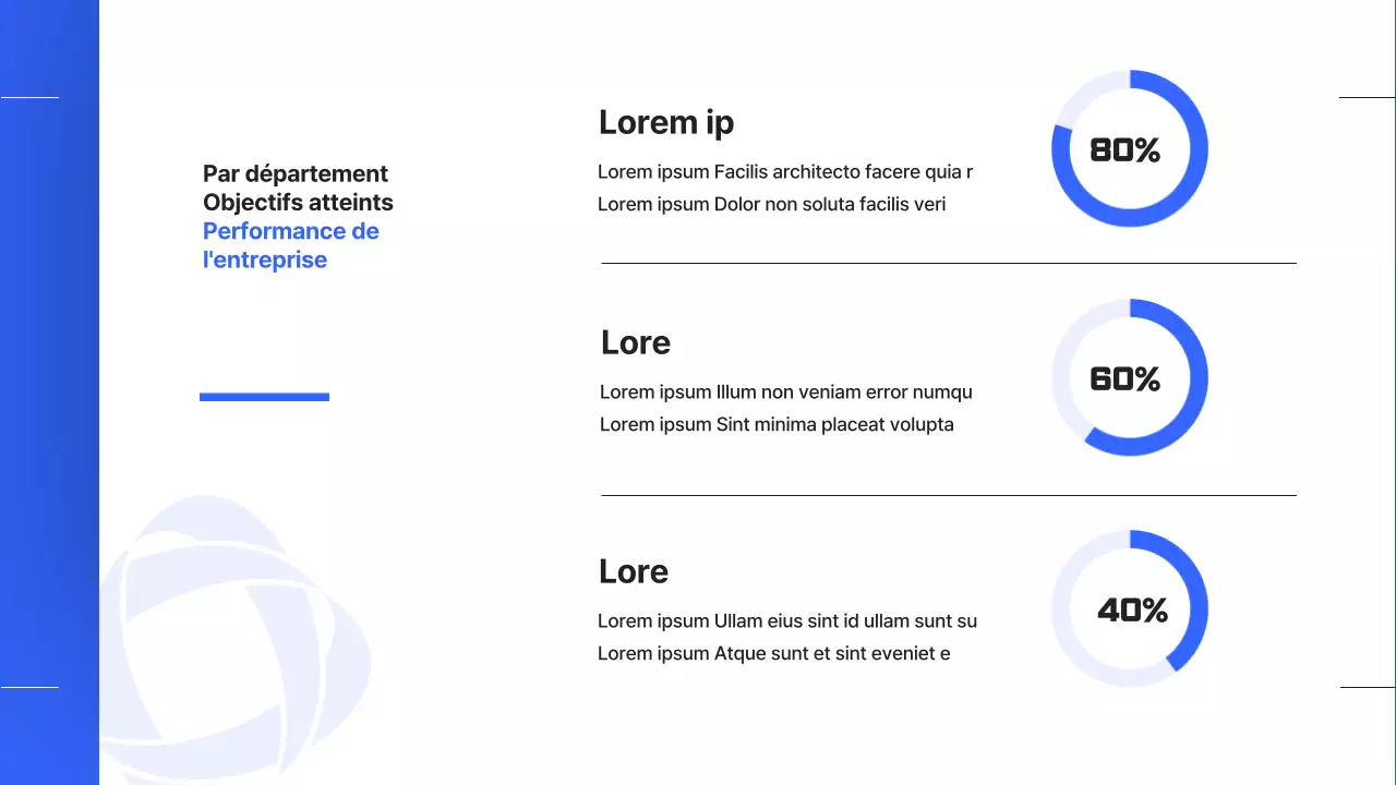 Un simple rapport de performance de fin d'année en bleu