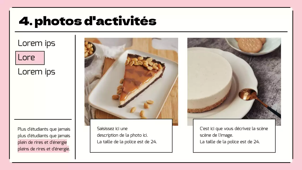 Présentation d'une belle activité de centre de jeunesse en rose