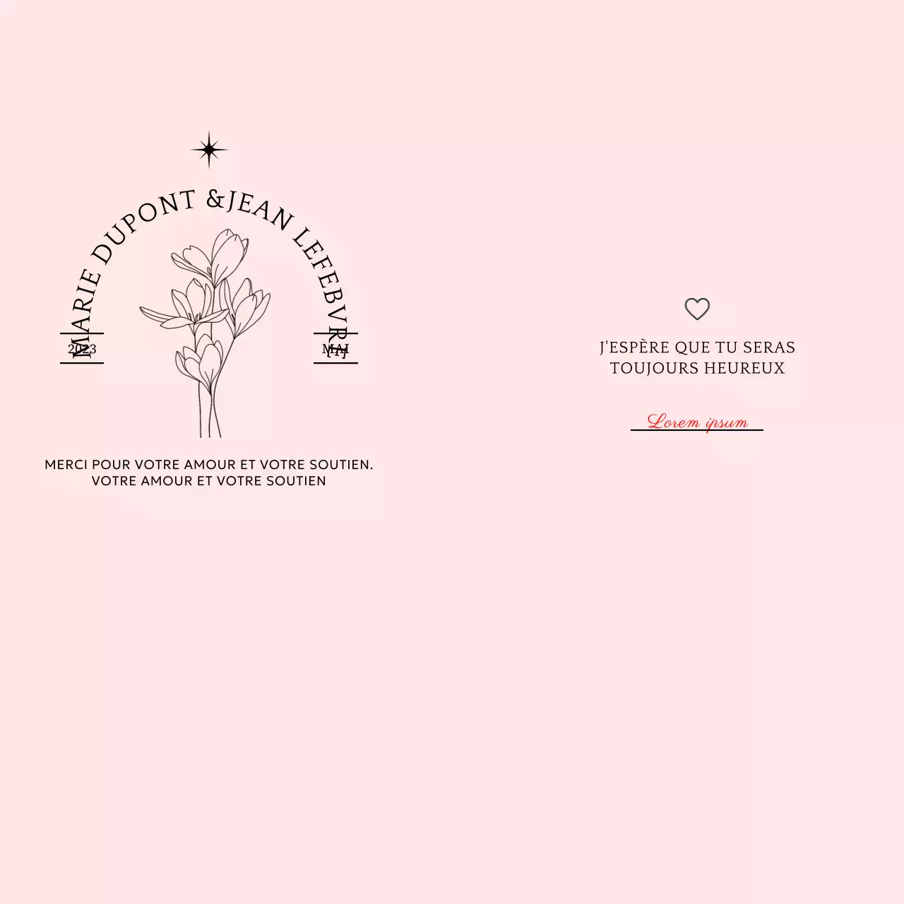 Concevoir des dragées de mariage avec des typographies et des illustrations florales