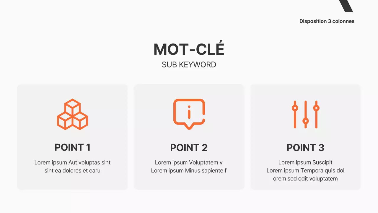 Une proposition commerciale simple en orange et en noir et blanc