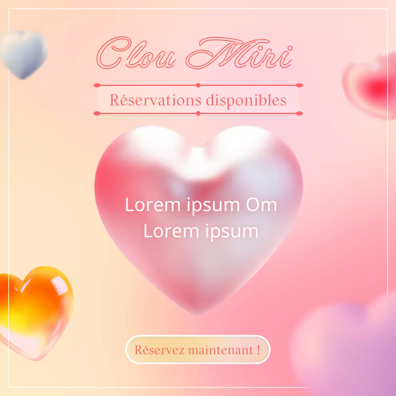 Une annonce d'ouverture de réservation kitsch rose et ivoire