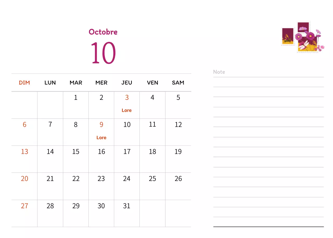 Illustrations de timbres avec un concept chaleureux