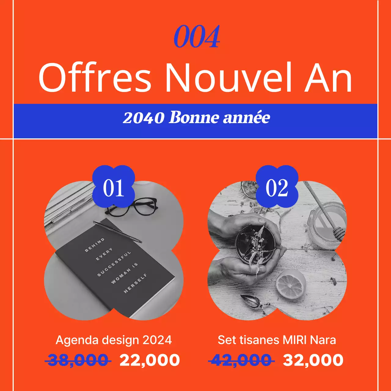 Promouvoir un modèle de vacances orientales en rouge et bleu