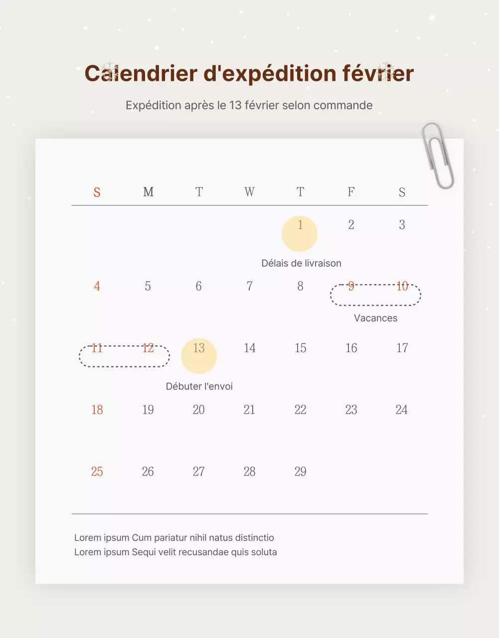 Publicité pour un simple coffret de Noël en hanwa beige et marron