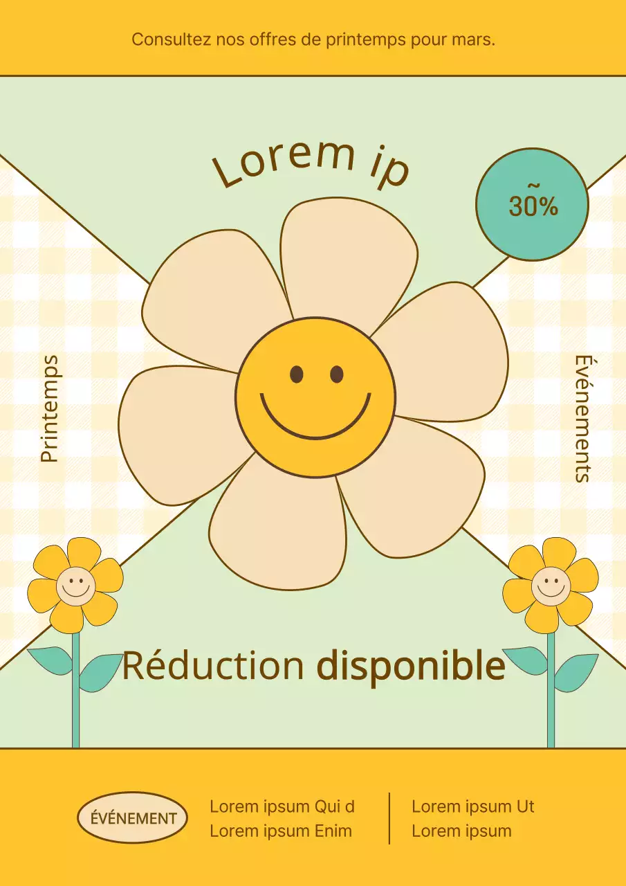 Promouvoir une jolie vente de printemps en jaune et chartreuse