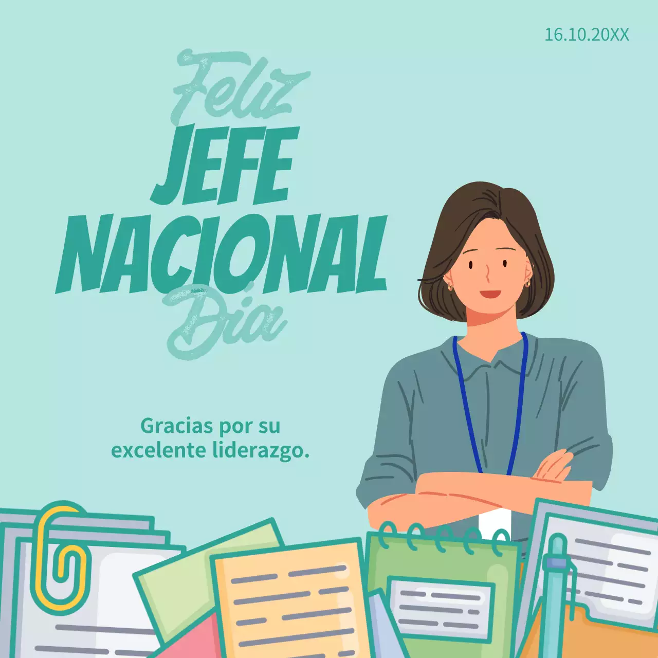 Anuncio sencillo del Día Nacional del Jefe