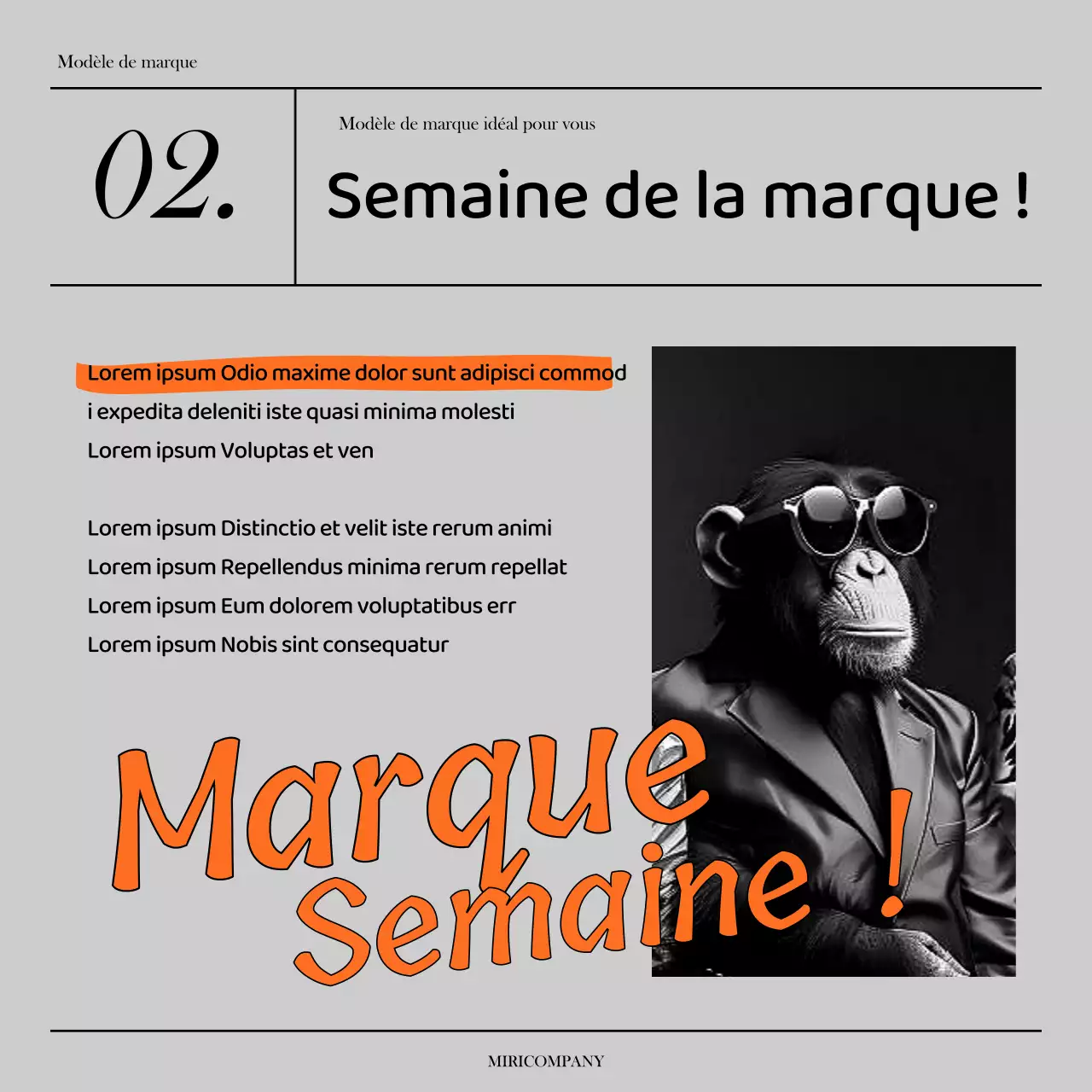 Un dossier de marque simple en gris et orange