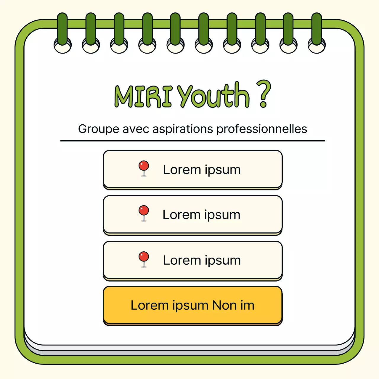 Un simple argumentaire de recrutement jaune et vert