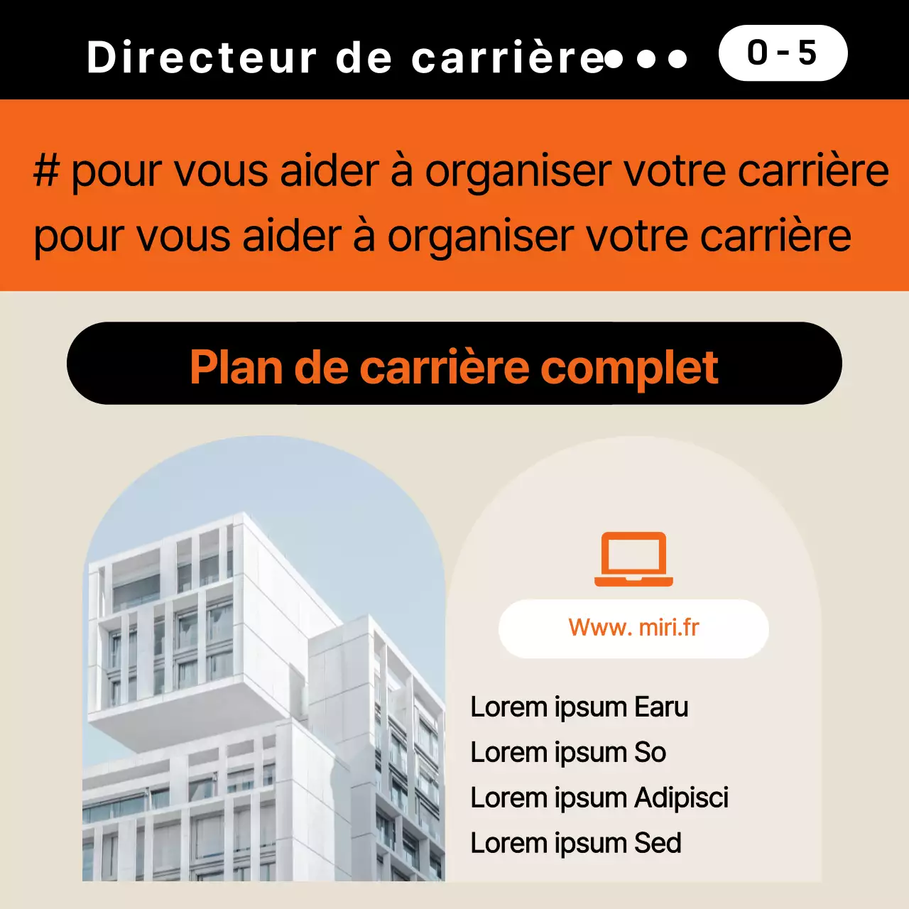 Plan d'affaires simple en orange et beige