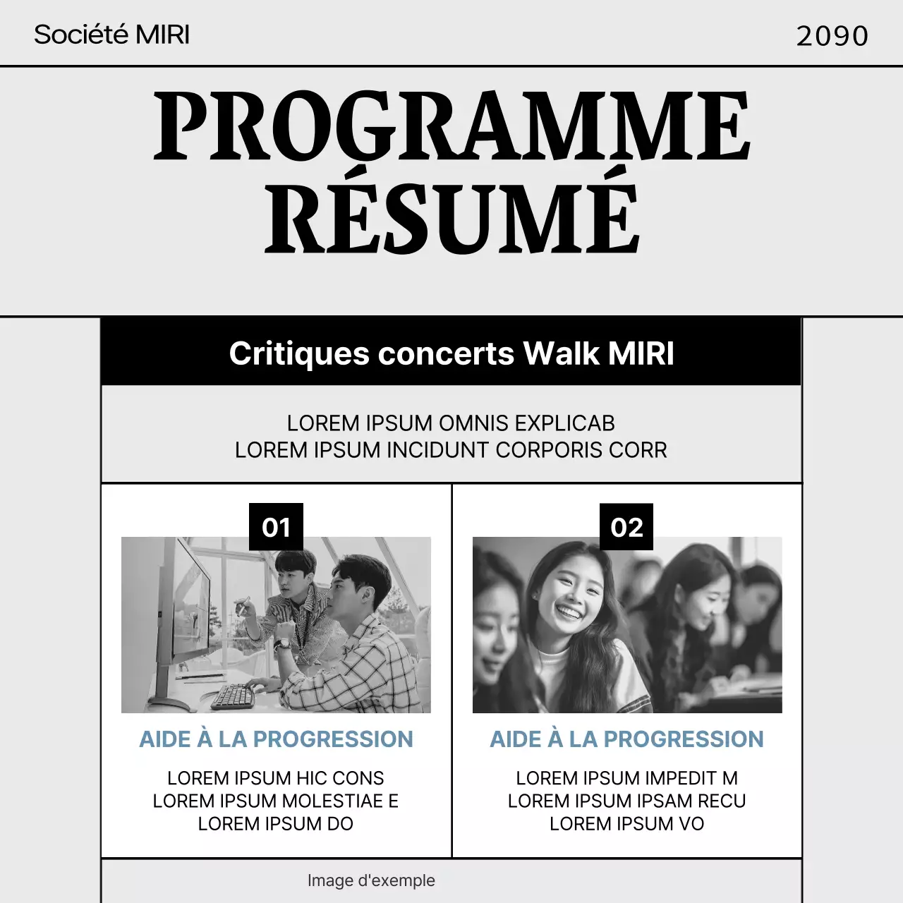 Promouvoir un simple concert de marche en jaune et noir